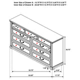 Juego de dormitorio Hillcrest California King de 5 piezas, blanco