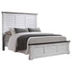 Cama Hillcrest Wood California King con paneles en blanco envejecido