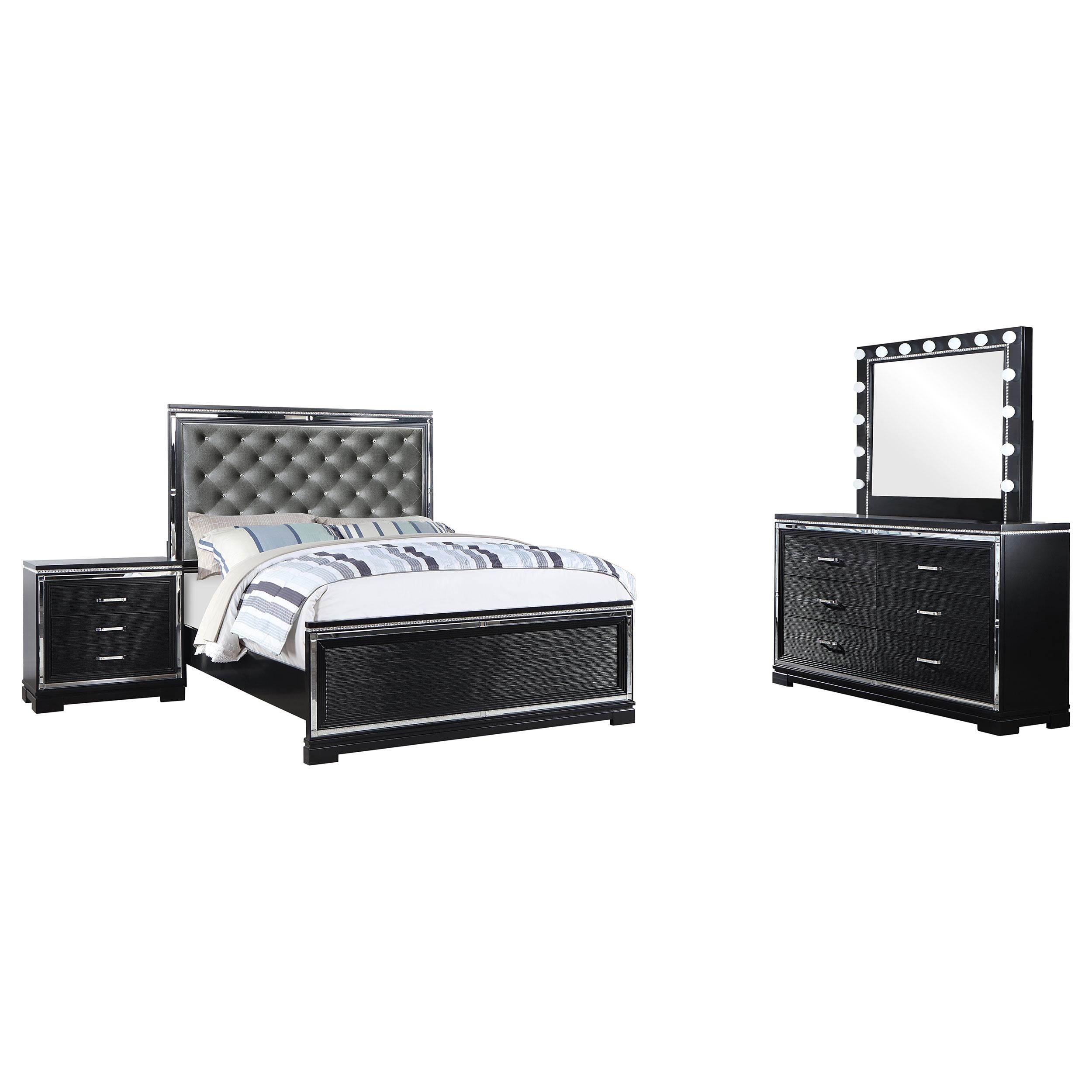 Cappola 4-piece Eastern King Bedroom Set Black