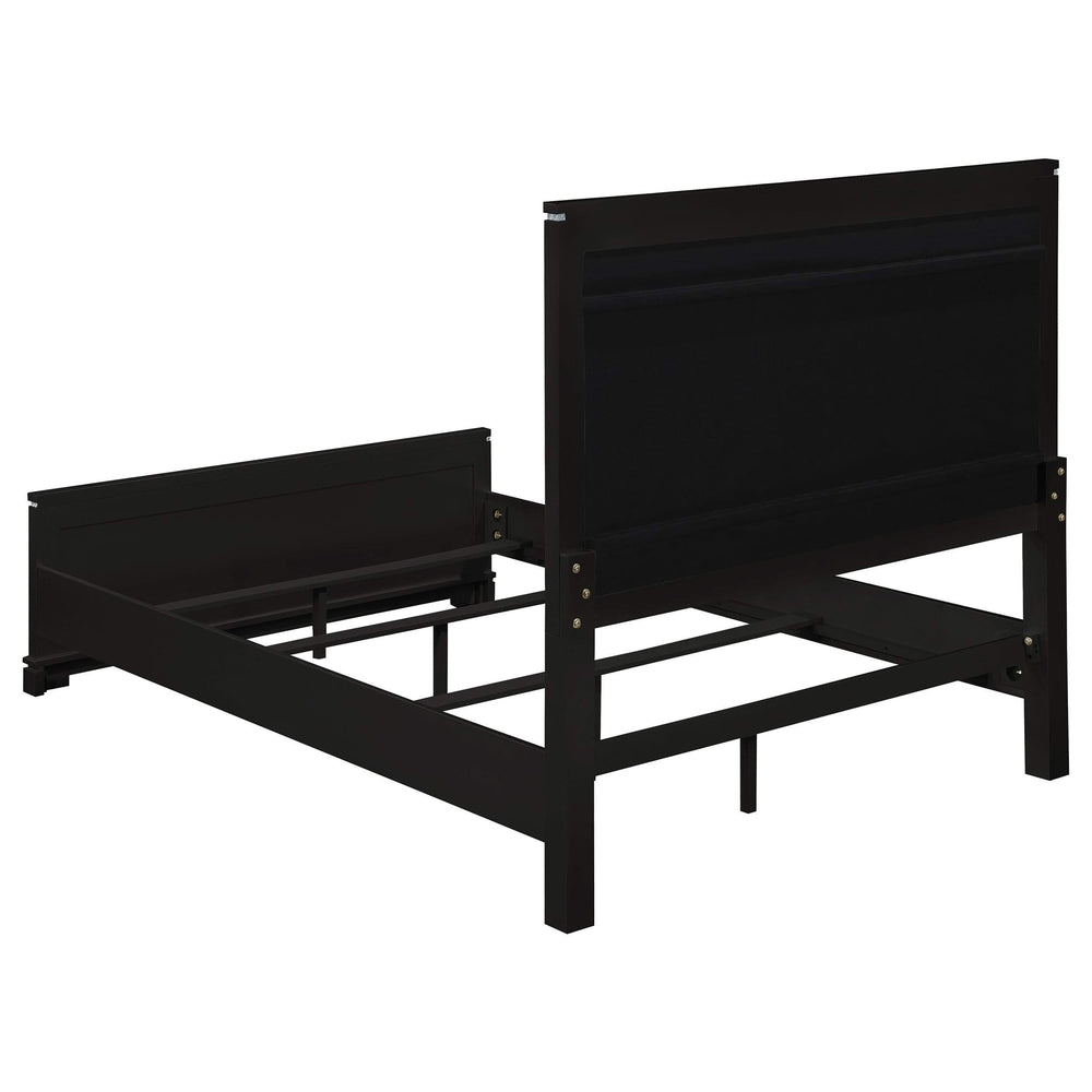 Juego de dormitorio Cappola California King de 4 piezas, color negro