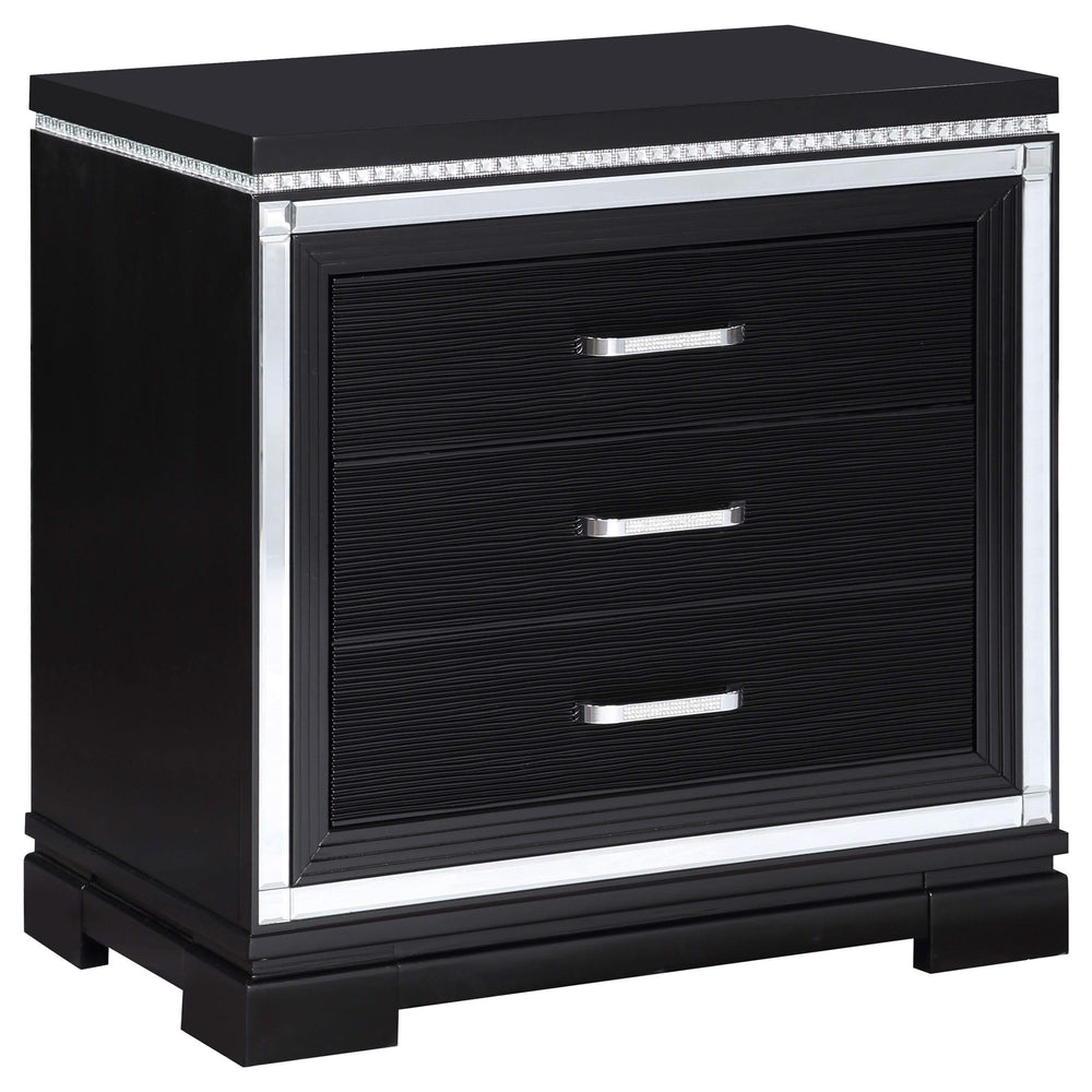 Juego de dormitorio Cappola California King de 4 piezas, color negro