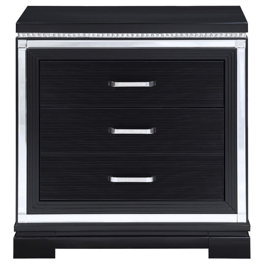 Juego de dormitorio Cappola California King de 4 piezas, color negro