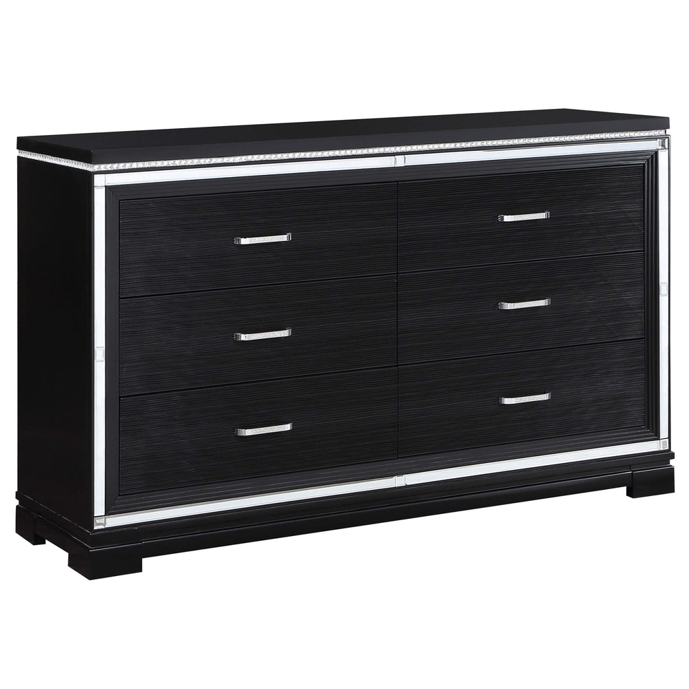 Juego de dormitorio Cappola California King de 4 piezas, color negro