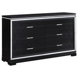 Juego de dormitorio Cappola California King de 4 piezas, color negro