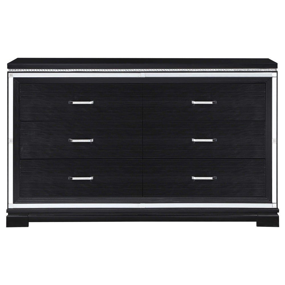 Juego de dormitorio Cappola California King de 4 piezas, color negro