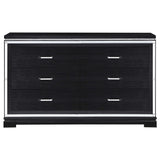Juego de dormitorio Cappola California King de 4 piezas, color negro