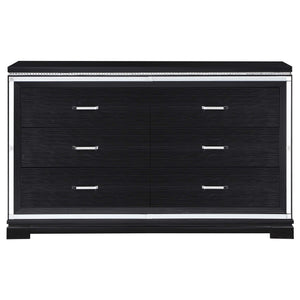 Juego de dormitorio Cappola California King de 4 piezas, color negro