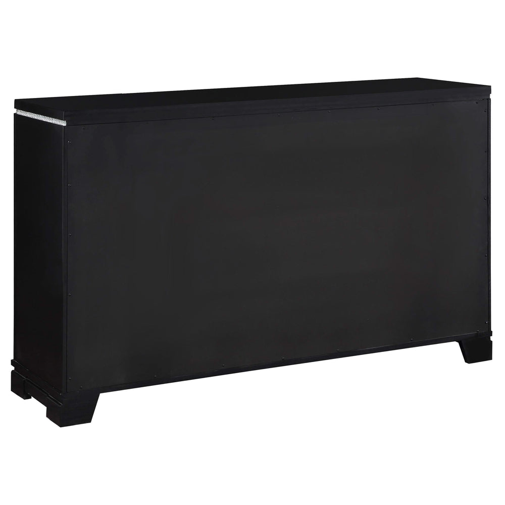 Juego de dormitorio Cappola California King de 4 piezas, color negro