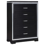 Juego de dormitorio Cappola California King de 5 piezas, color negro