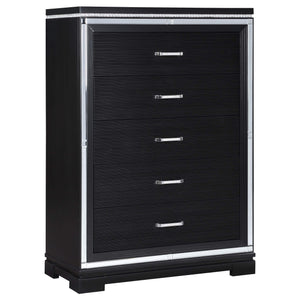 Juego de dormitorio Cappola California King de 5 piezas, color negro