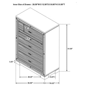 Juego de dormitorio Cappola California King de 5 piezas, color negro