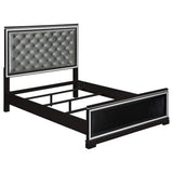 Cama Queen con paneles de madera Cappola, color negro