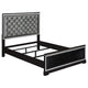 Cama Queen con paneles de madera Cappola, color negro