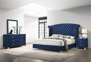 Juego de dormitorio Melody de 4 piezas, tamaño Queen, azul Pacífico