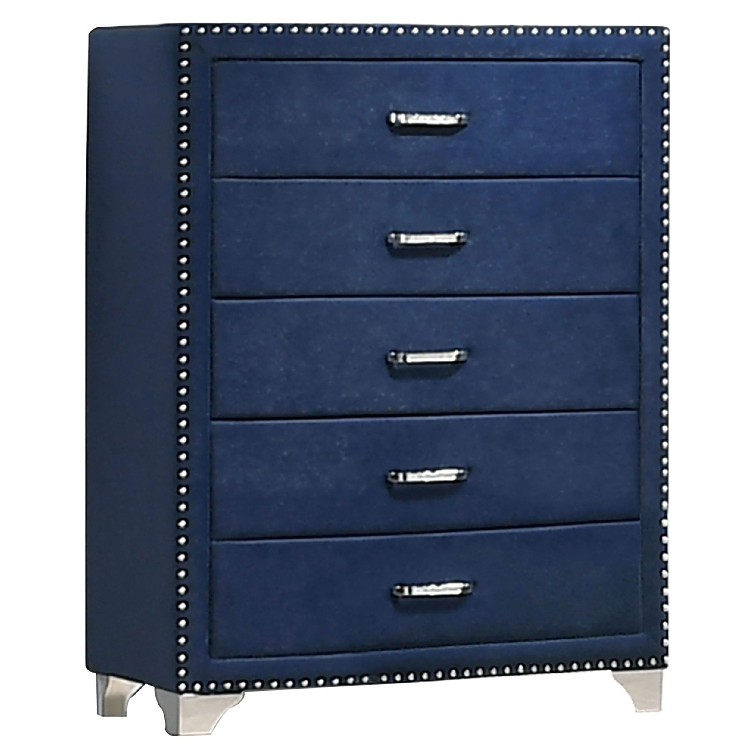 Juego de dormitorio Melody de 4 piezas, tamaño Queen, azul Pacífico