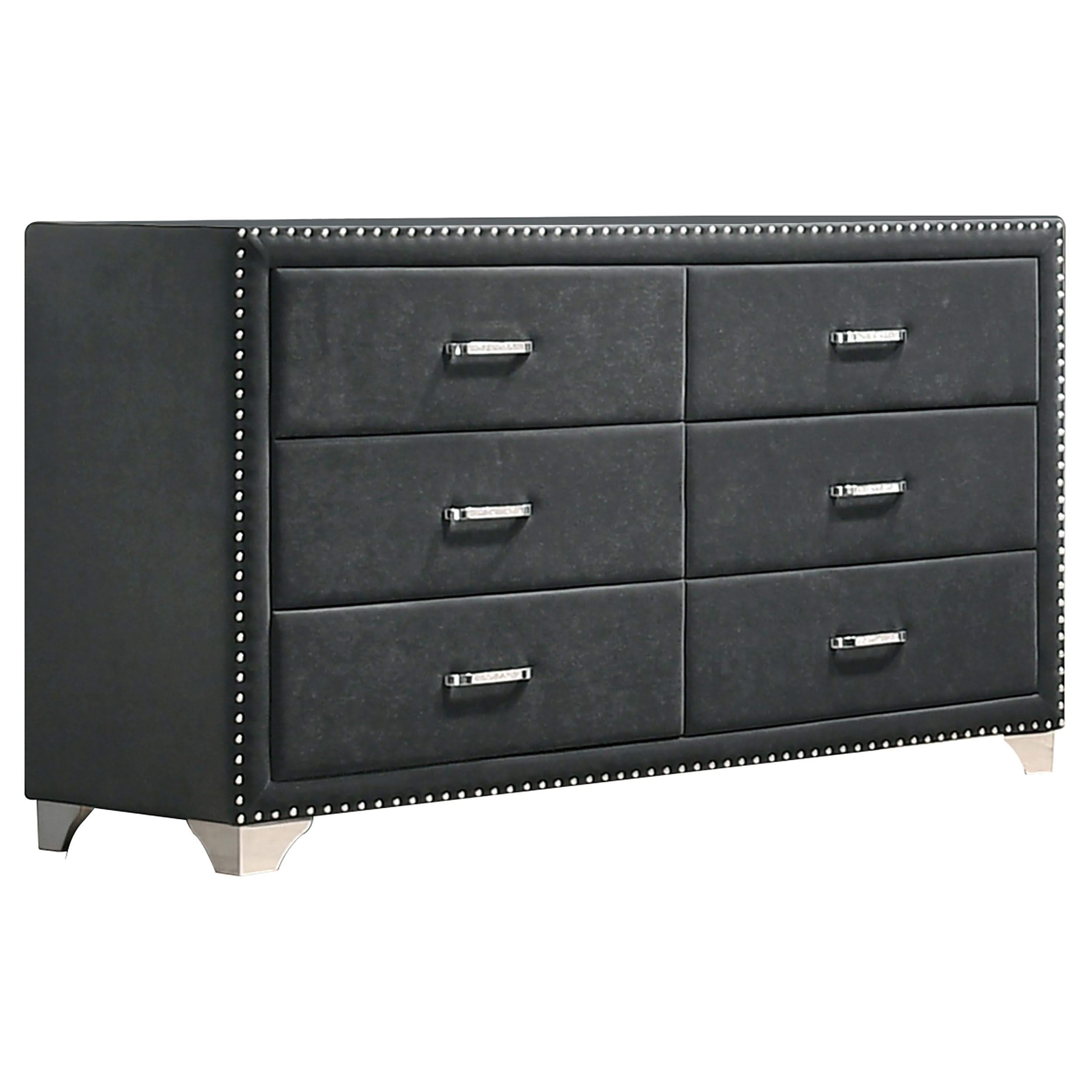 Juego de dormitorio Melody de 5 piezas Eastern King en gris