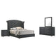 Juego de dormitorio Melody de 4 piezas California King en gris