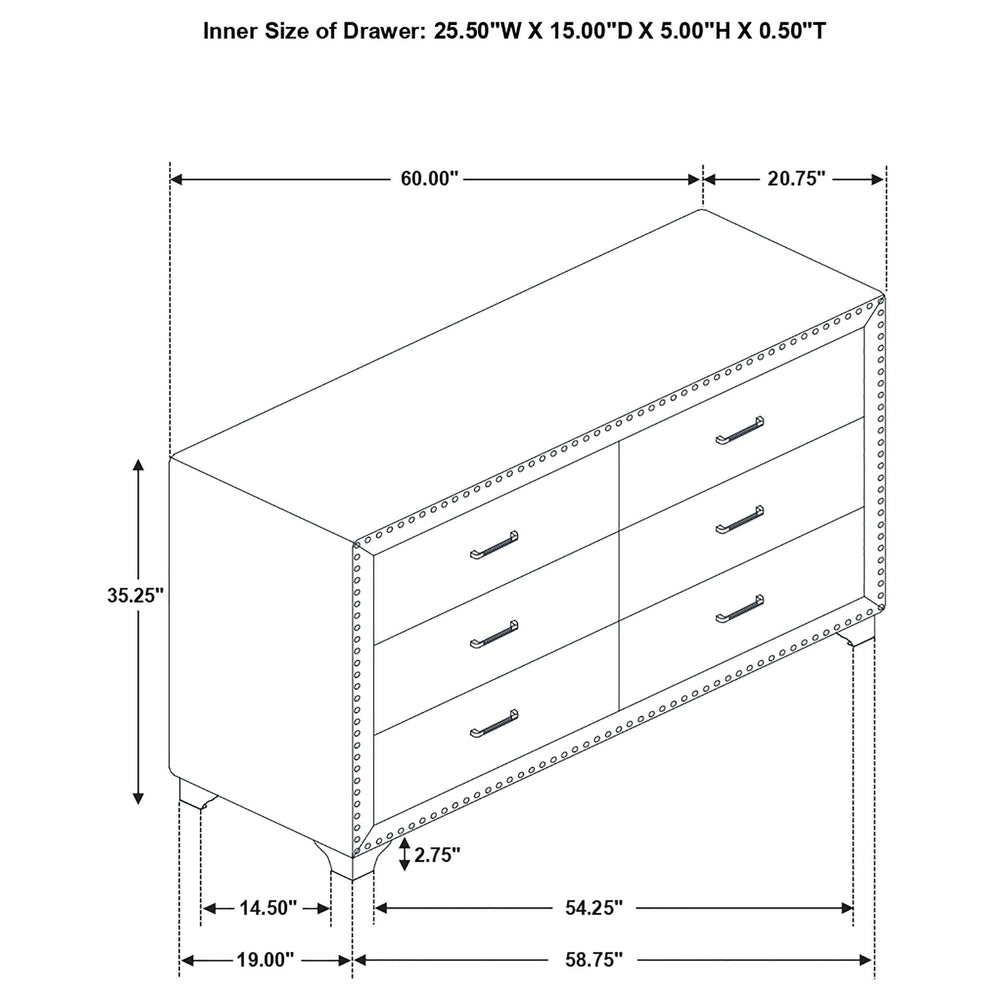 Juego de dormitorio Melody de 4 piezas California King en gris