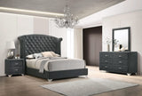 Juego de dormitorio Melody de 4 piezas, tamaño Queen, gris