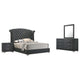 Juego de dormitorio Melody de 4 piezas, tamaño Queen, gris