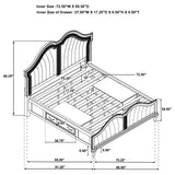 Juego de dormitorio Evangeline California King de 4 piezas en roble plateado