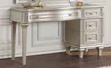 Tocador Evangeline de 4 cajones, mesa de maquillaje de roble plateado