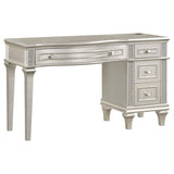 Tocador Evangeline de 4 cajones, mesa de maquillaje de roble plateado