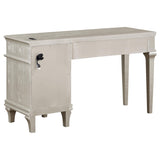Tocador Evangeline de 4 cajones, mesa de maquillaje de roble plateado