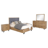 Juego de dormitorio Taylor Queen de 4 piezas en marrón miel claro