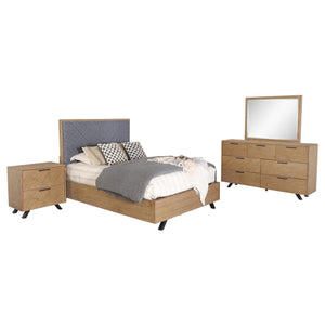 Juego de dormitorio Taylor Queen de 4 piezas en marrón miel claro