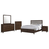 Juego de dormitorio Welsley de 5 piezas Eastern King en nogal