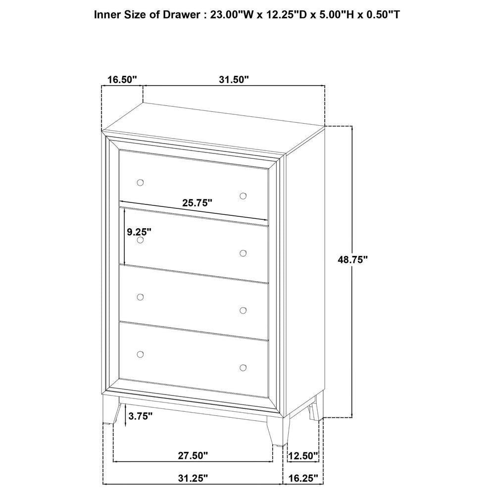 Juego de dormitorio Welsley de 5 piezas Eastern King en nogal