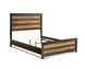 Cama Queen Dewcrest con paneles en tonos caramelo y regaliz