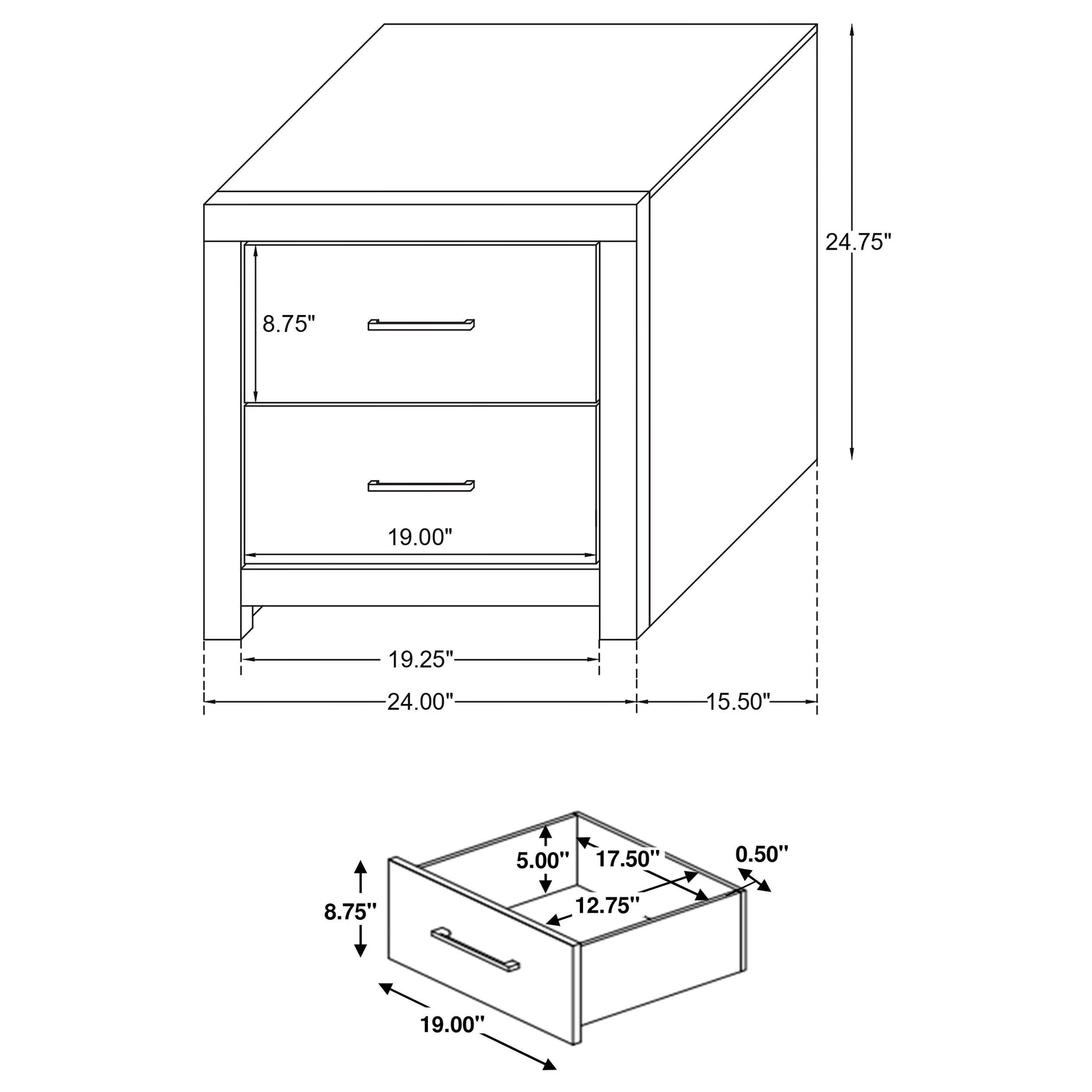 Dewcrest 2-drawer Nightstand Caramel and Licorice