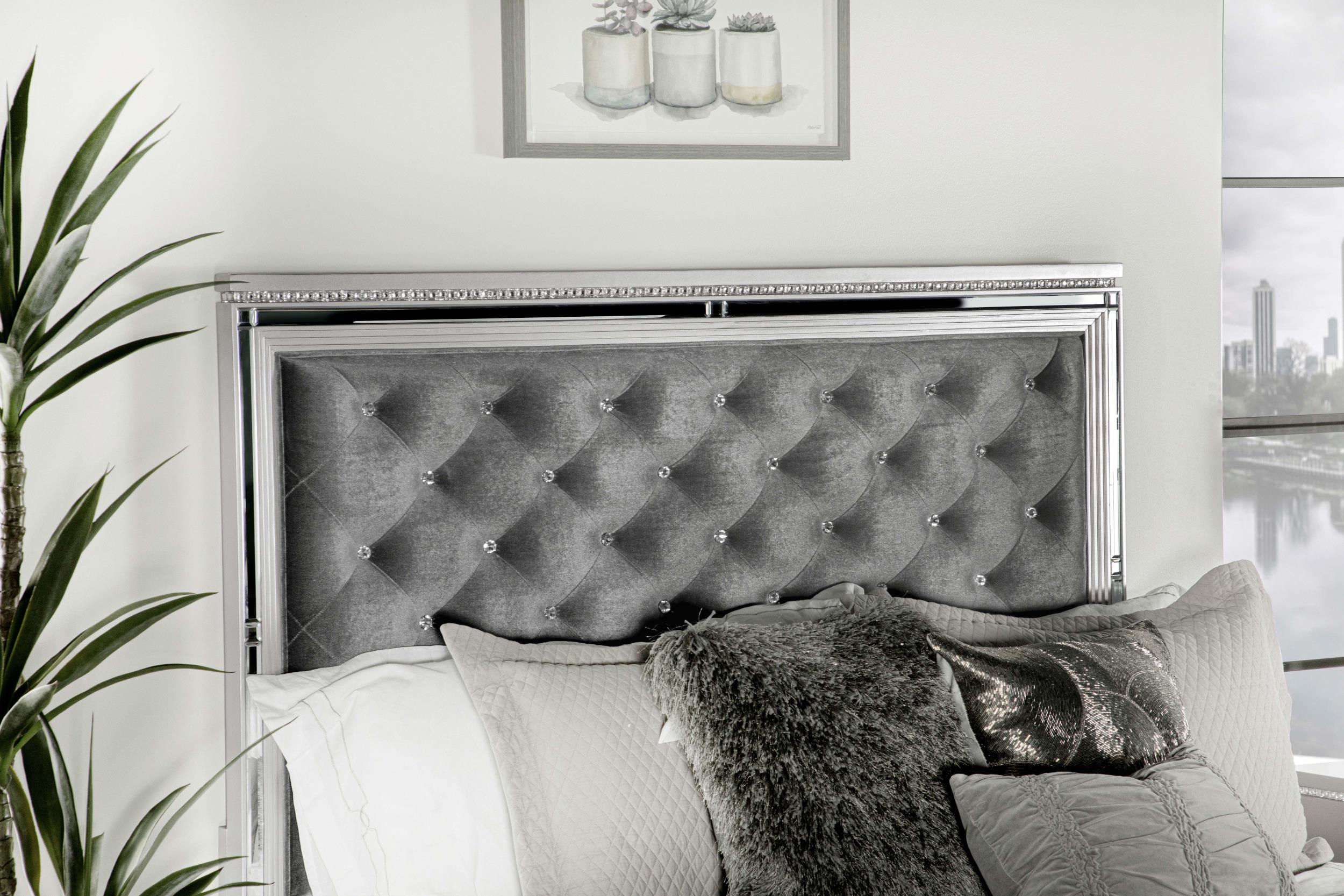 Eleanor Wood Eastern King Panel Bed Metallic Mercury