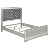 Juego de dormitorio Eleanor de 4 piezas California King, color mercurio metálico
