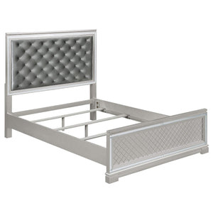 Juego de dormitorio Eleanor de 4 piezas con cama tamaño queen, color metálico Mercury