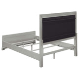 Juego de dormitorio Eleanor de 4 piezas con cama tamaño queen, color metálico Mercury