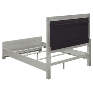Juego de dormitorio Eleanor de 4 piezas con cama tamaño queen, color metálico Mercury