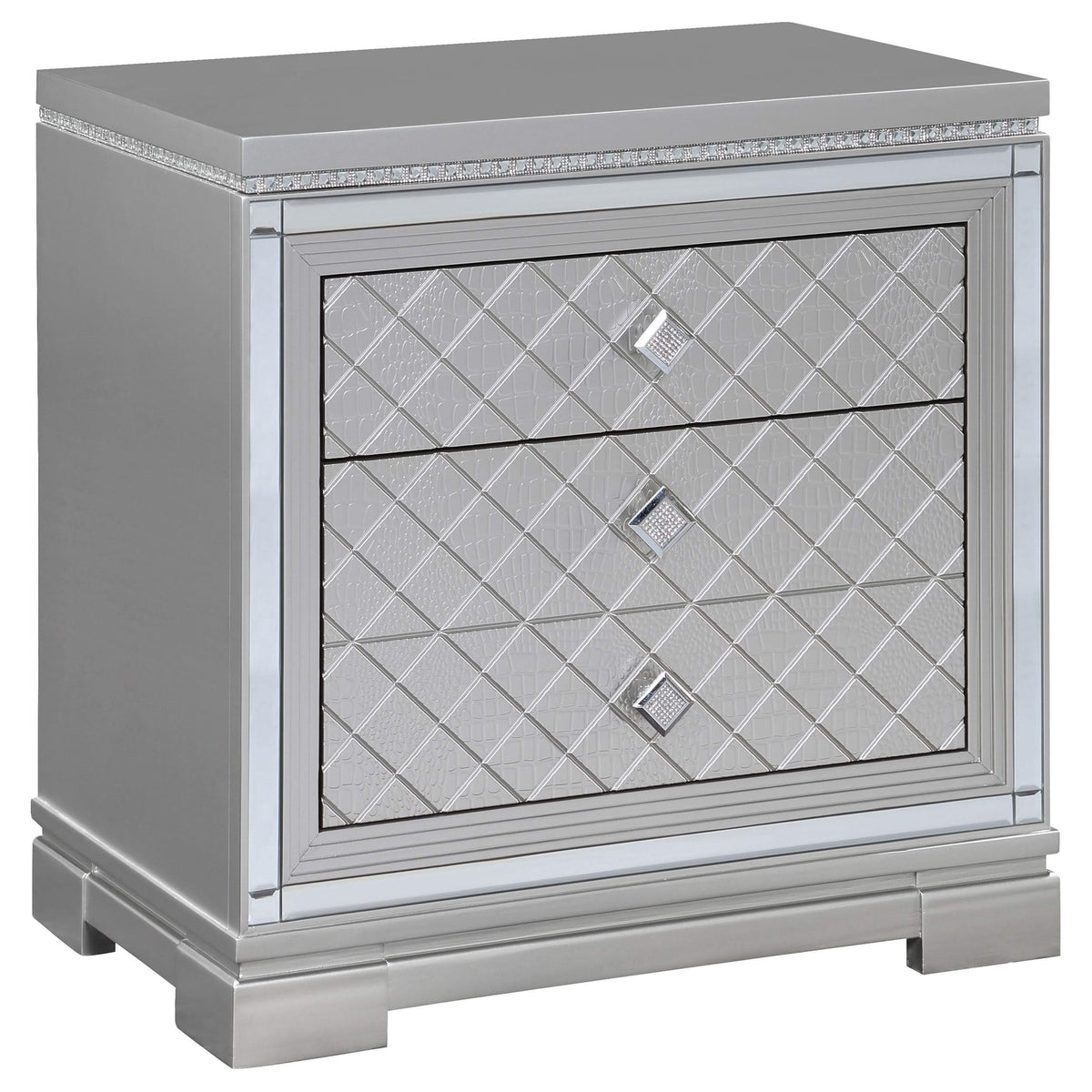 Juego de dormitorio Eleanor de 4 piezas con cama tamaño queen, color metálico Mercury