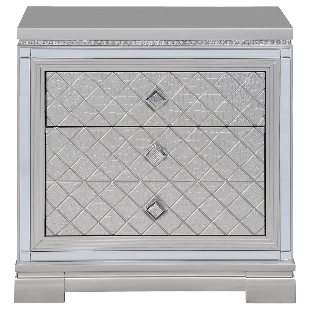Juego de dormitorio Eleanor de 4 piezas con cama tamaño queen, color metálico Mercury