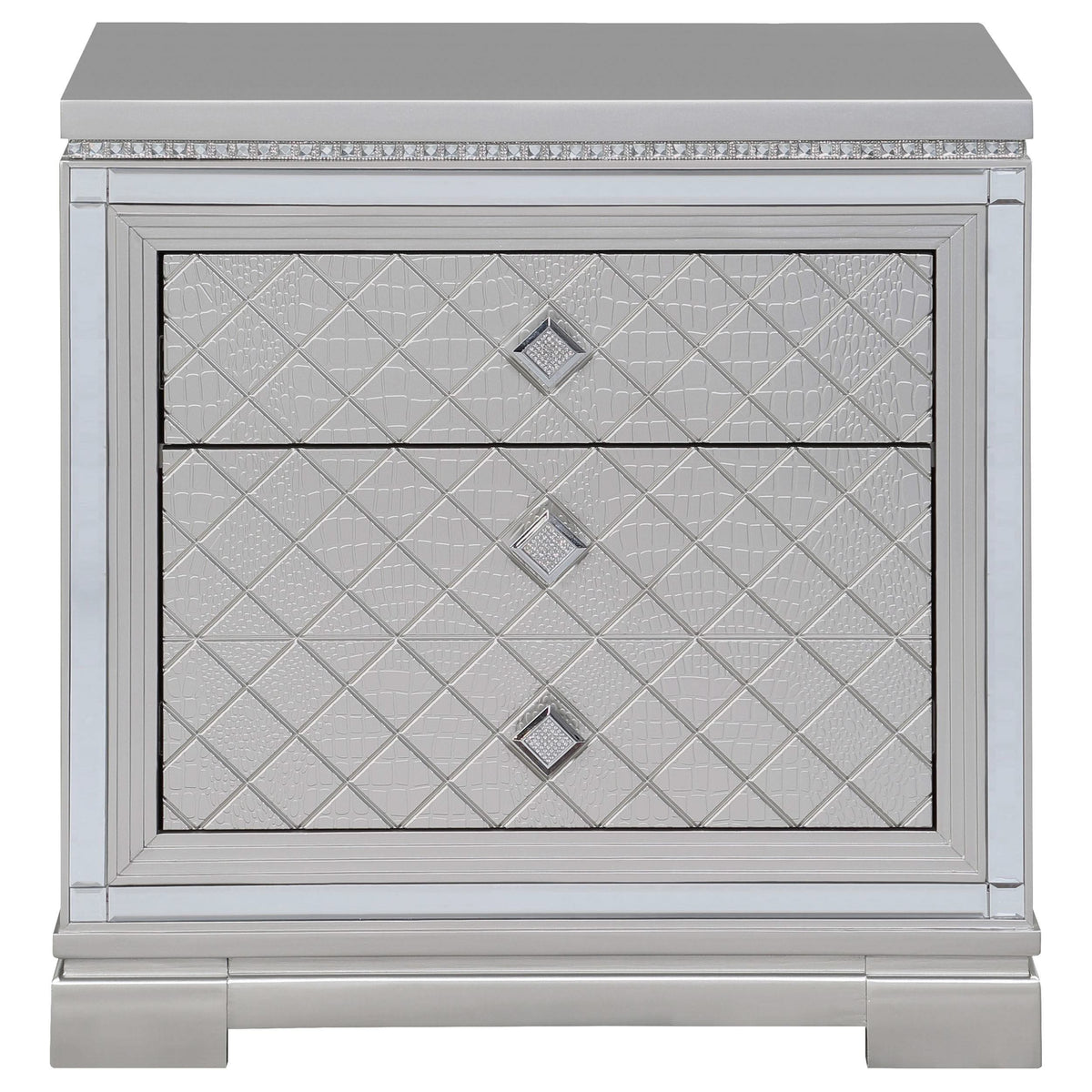 Juego de dormitorio Eleanor de 4 piezas con cama tamaño queen, color metálico Mercury