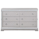 Juego de dormitorio Eleanor de 4 piezas con cama tamaño queen, color metálico Mercury