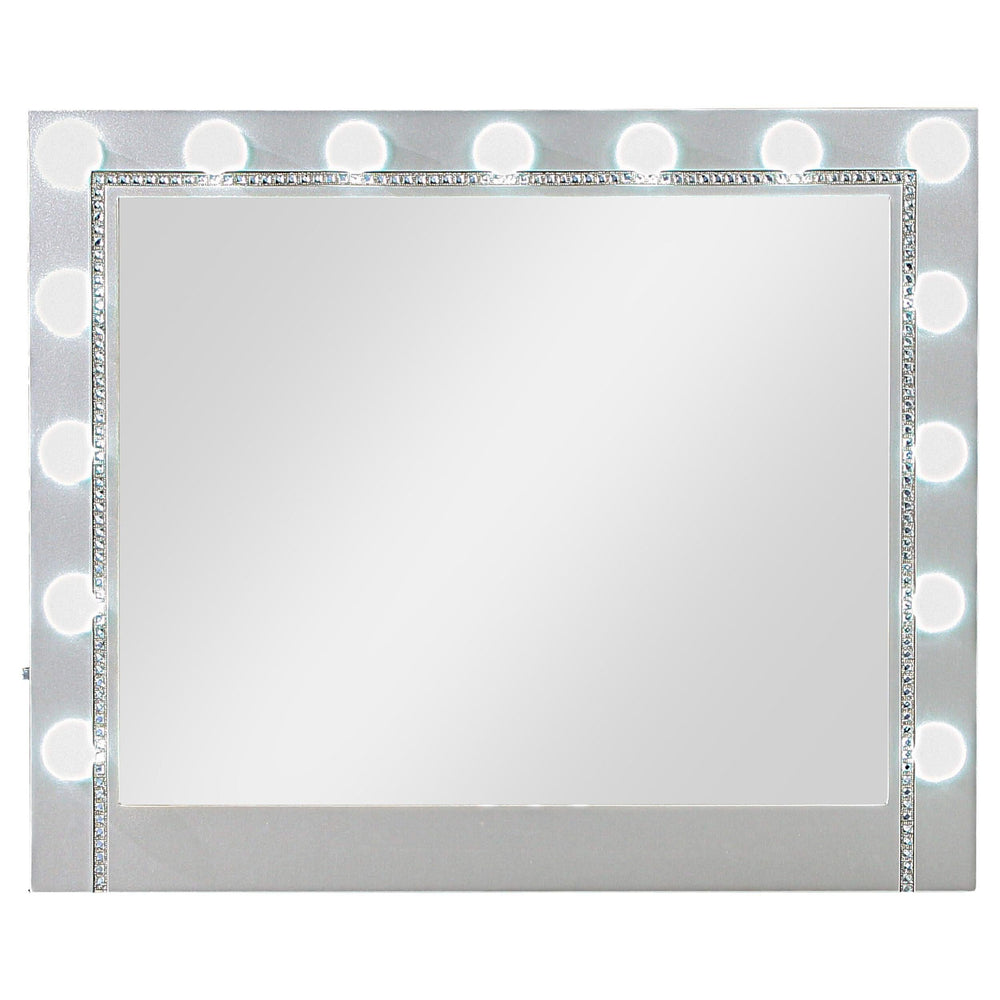 Juego de dormitorio Eleanor de 4 piezas con cama tamaño queen, color metálico Mercury