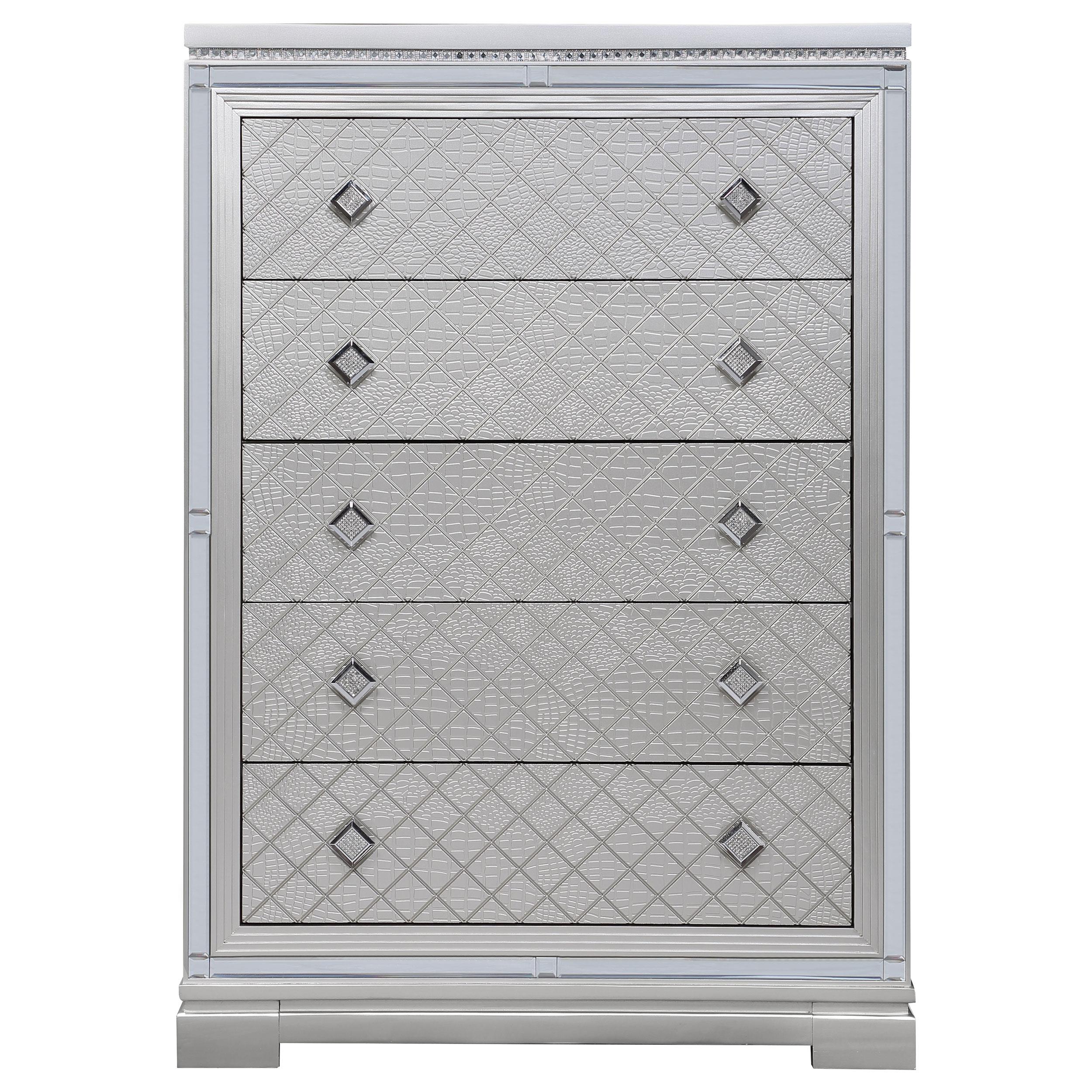 Eleanor 5-drawer Bedroom Chest Metallic Mercury
