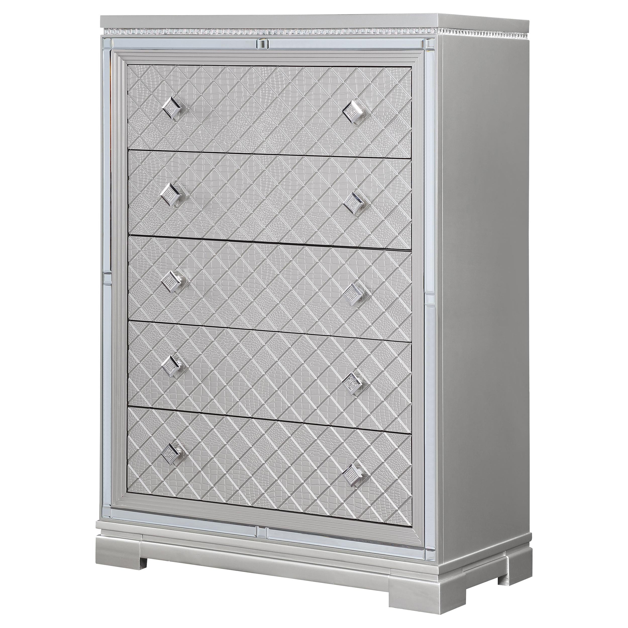 Eleanor 5-drawer Bedroom Chest Metallic Mercury