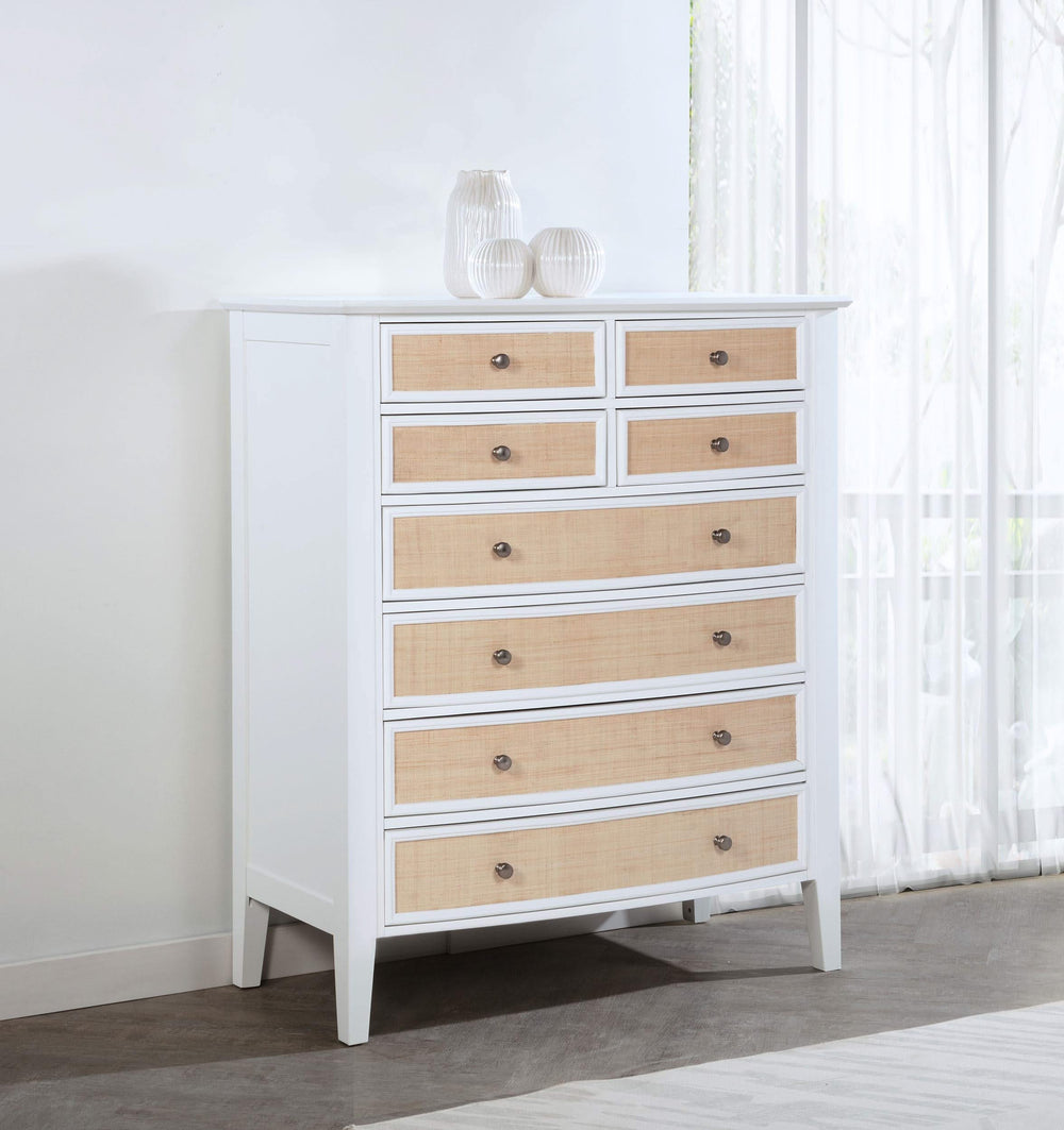 Cómoda Bexhill de 8 cajones blanca