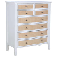 Cómoda Bexhill de 8 cajones blanca