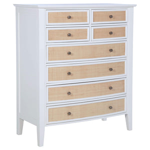 Cómoda Bexhill de 8 cajones blanca