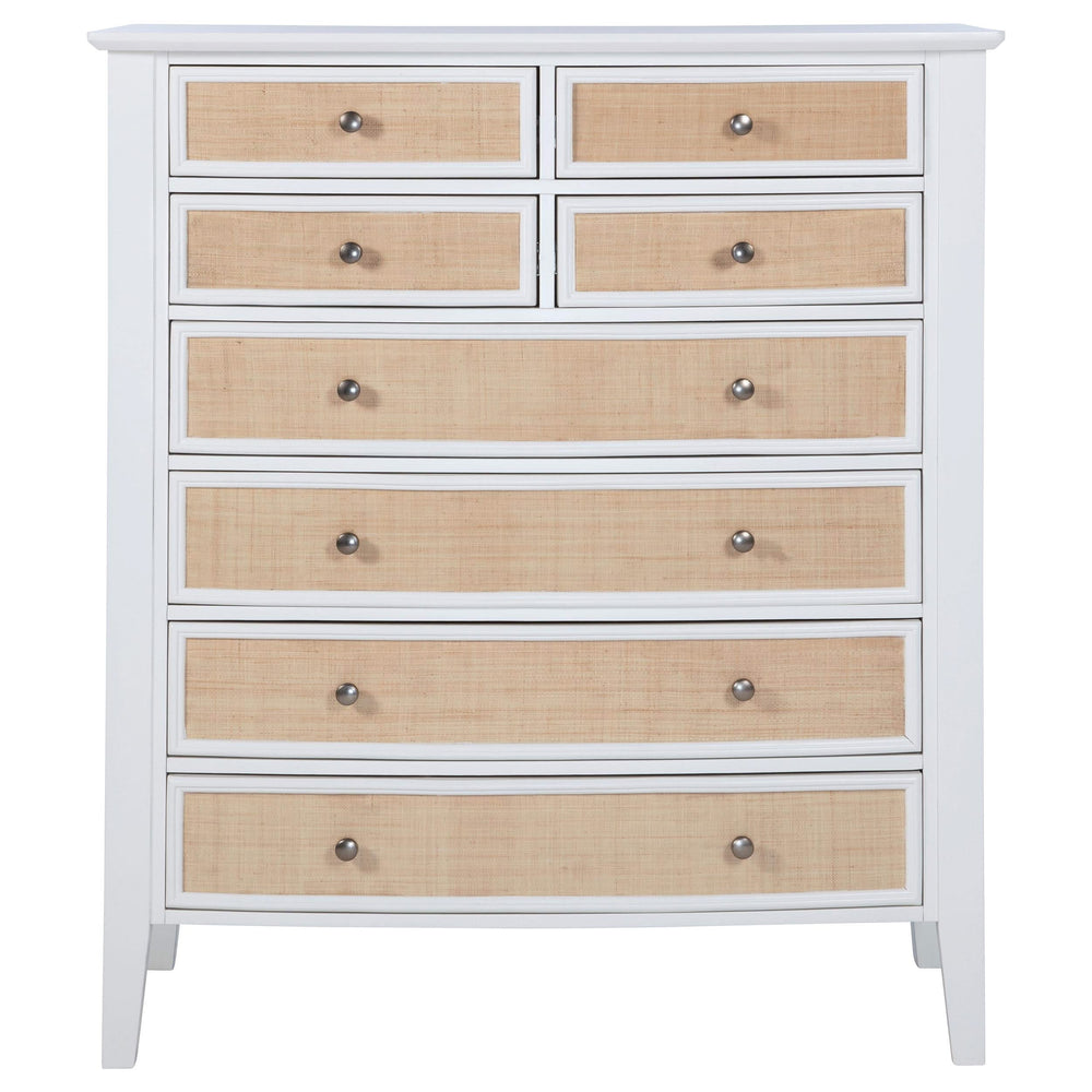 Cómoda Bexhill de 8 cajones blanca